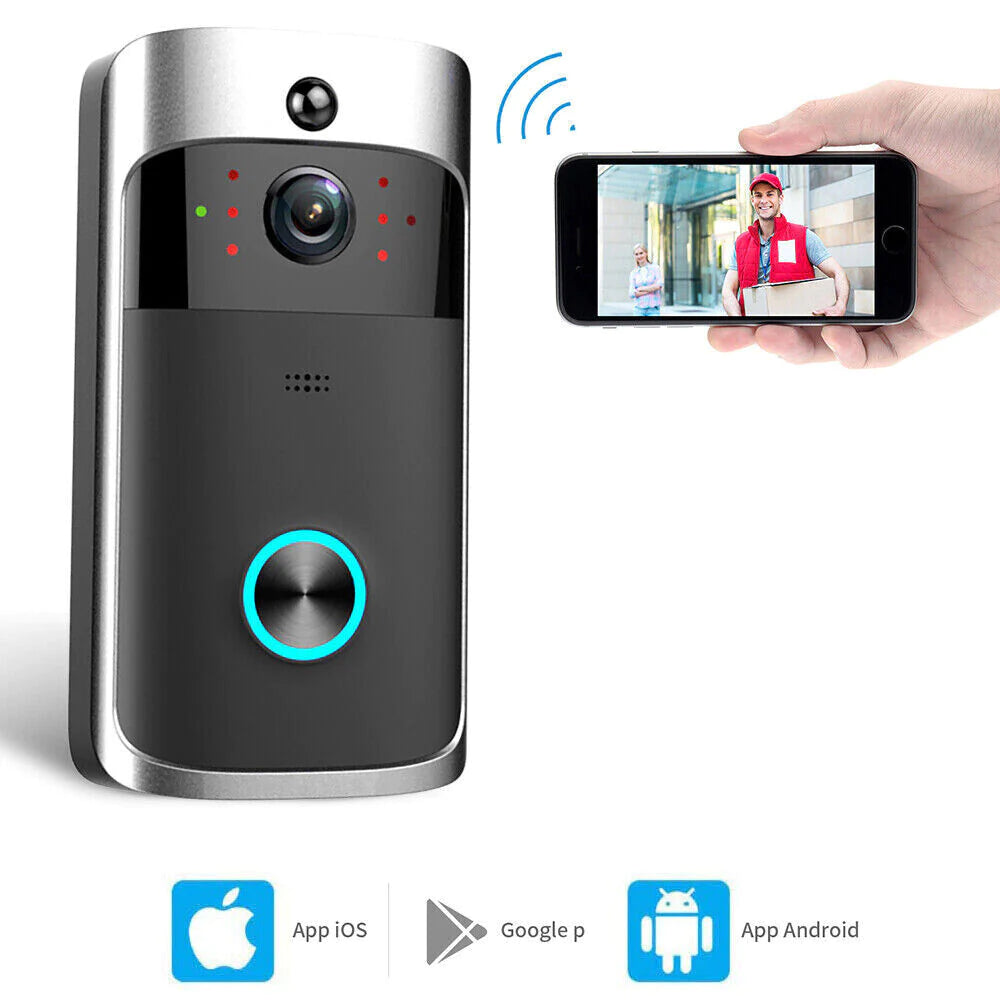 Smart Wireless Wifi Video Doorbell Phone Door Ring Intercom Security Camera Bell